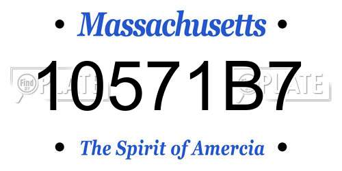 10571B7 Massachusetts License Plate