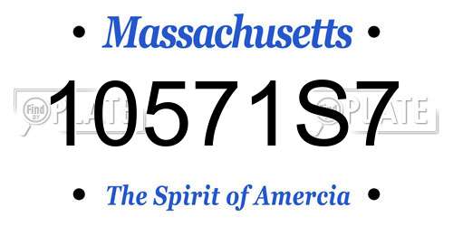 10571S7 Massachusetts License Plate