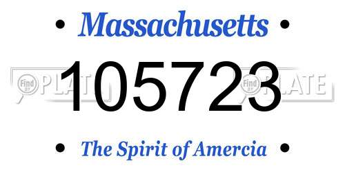 105723 Massachusetts License Plate