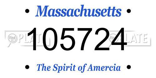 105724 Massachusetts License Plate