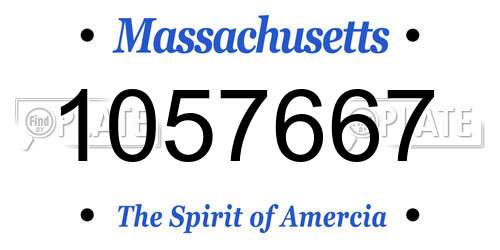 1057667 Massachusetts License Plate