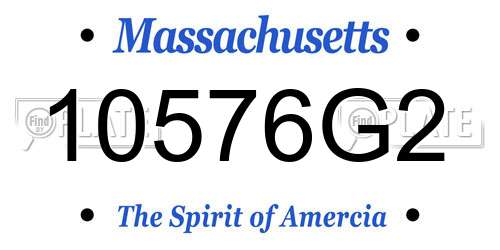 10576G2 Massachusetts License Plate