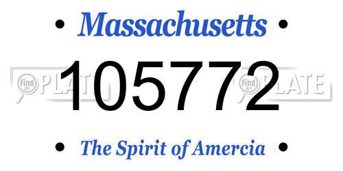 105772 Massachusetts License Plate