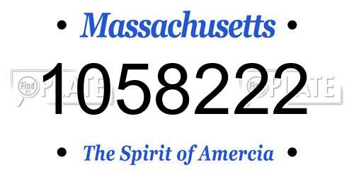 1058222 Massachusetts License Plate