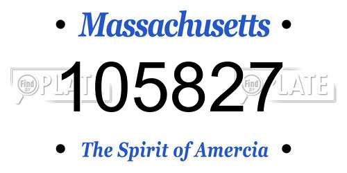 105827 Massachusetts License Plate