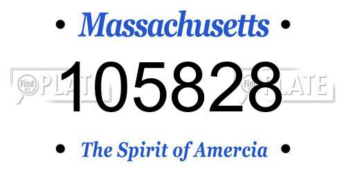 105828 Massachusetts License Plate