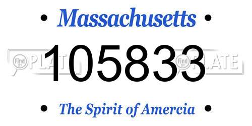 105833 Massachusetts License Plate