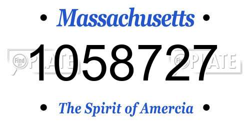 1058727 Massachusetts License Plate