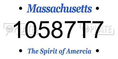 10587T7 Massachusetts License Plate