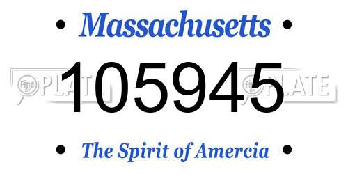 105945 Massachusetts License Plate