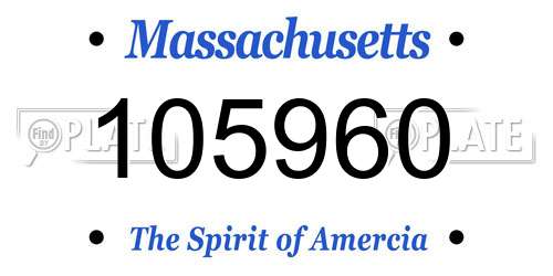 105960 Massachusetts License Plate
