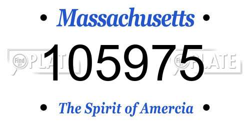 105975 Massachusetts License Plate