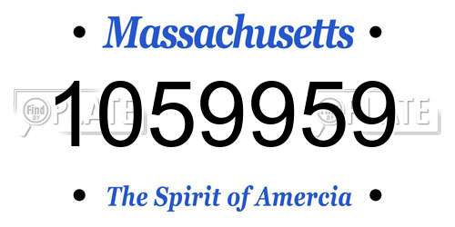 1059959 Massachusetts License Plate