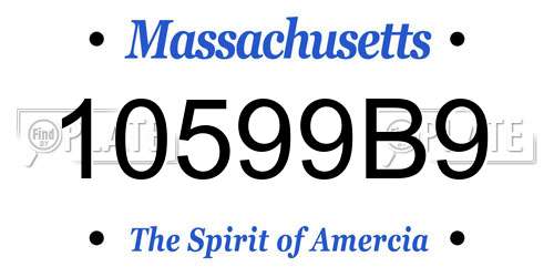 10599B9 Massachusetts License Plate