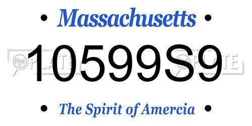 10599S9 Massachusetts License Plate