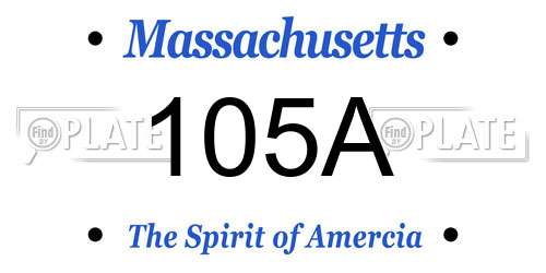 105A Massachusetts License Plate