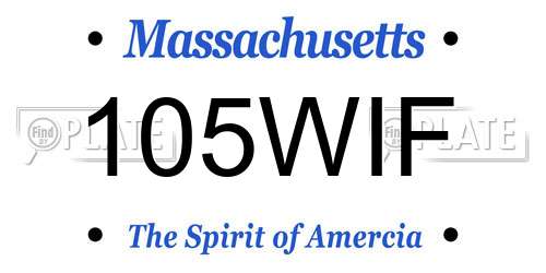 105WIF Massachusetts License Plate