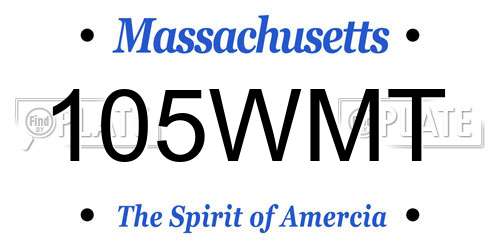 105WMT Massachusetts License Plate