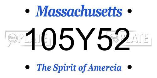 105Y52 Massachusetts License Plate