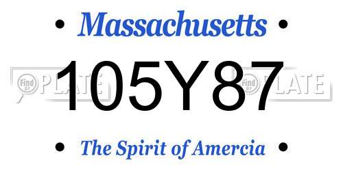 105Y87 Massachusetts License Plate