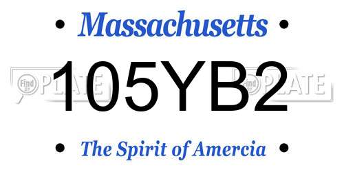 105YB2 Massachusetts License Plate