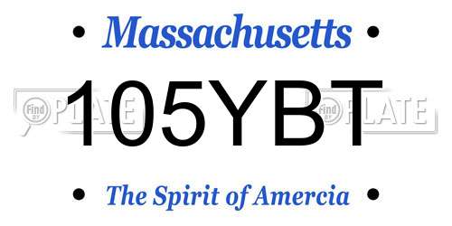 105YBT Massachusetts License Plate