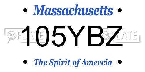 105YBZ Massachusetts License Plate