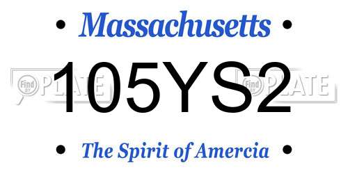 105YS2 Massachusetts License Plate