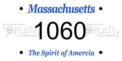 1060 Massachusetts License Plate