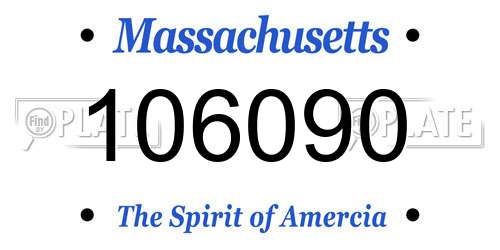 106090 Massachusetts License Plate