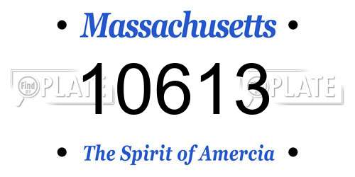 10613 Massachusetts License Plate