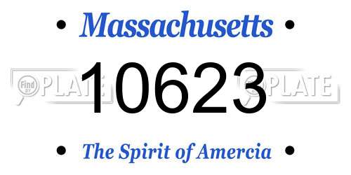10623 Massachusetts License Plate