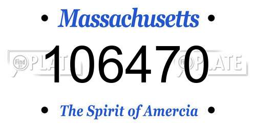 106470 Massachusetts License Plate