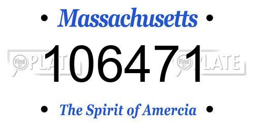 106471 Massachusetts License Plate