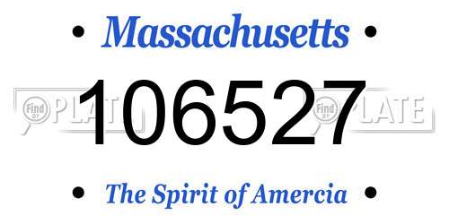 106527 Massachusetts License Plate