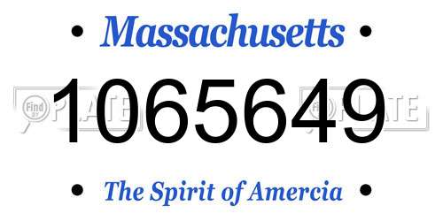 1065649 Massachusetts License Plate
