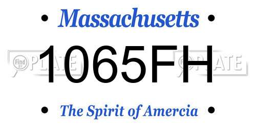 1065FH Massachusetts License Plate