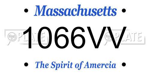 1066VV Massachusetts License Plate
