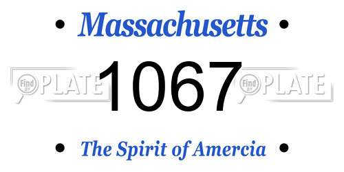 1067 Massachusetts License Plate