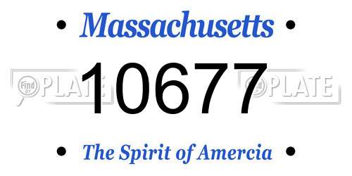 10677 Massachusetts License Plate