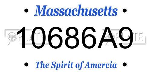 10686A9 Massachusetts License Plate