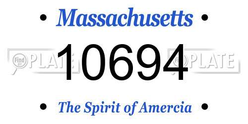10694 Massachusetts License Plate