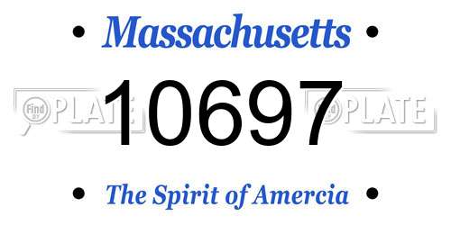 10697 Massachusetts License Plate