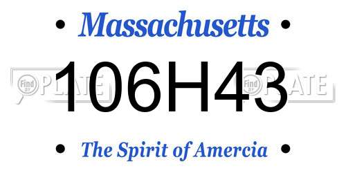 106H43 Massachusetts License Plate