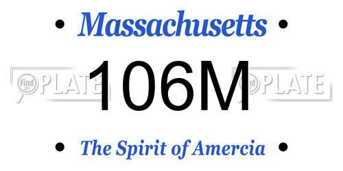 106M Massachusetts License Plate