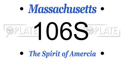 106S Massachusetts License Plate