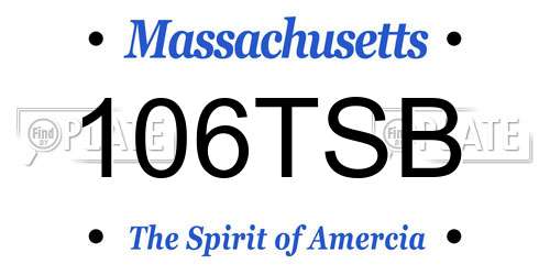 106TSB Massachusetts License Plate