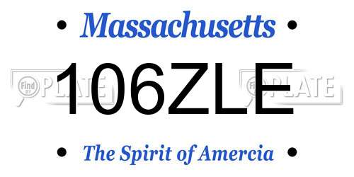 106ZLE Massachusetts License Plate