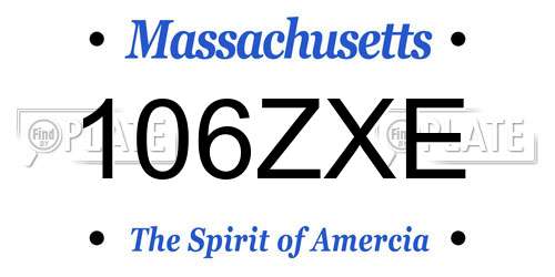 106ZXE Massachusetts License Plate