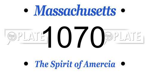 1070 Massachusetts License Plate